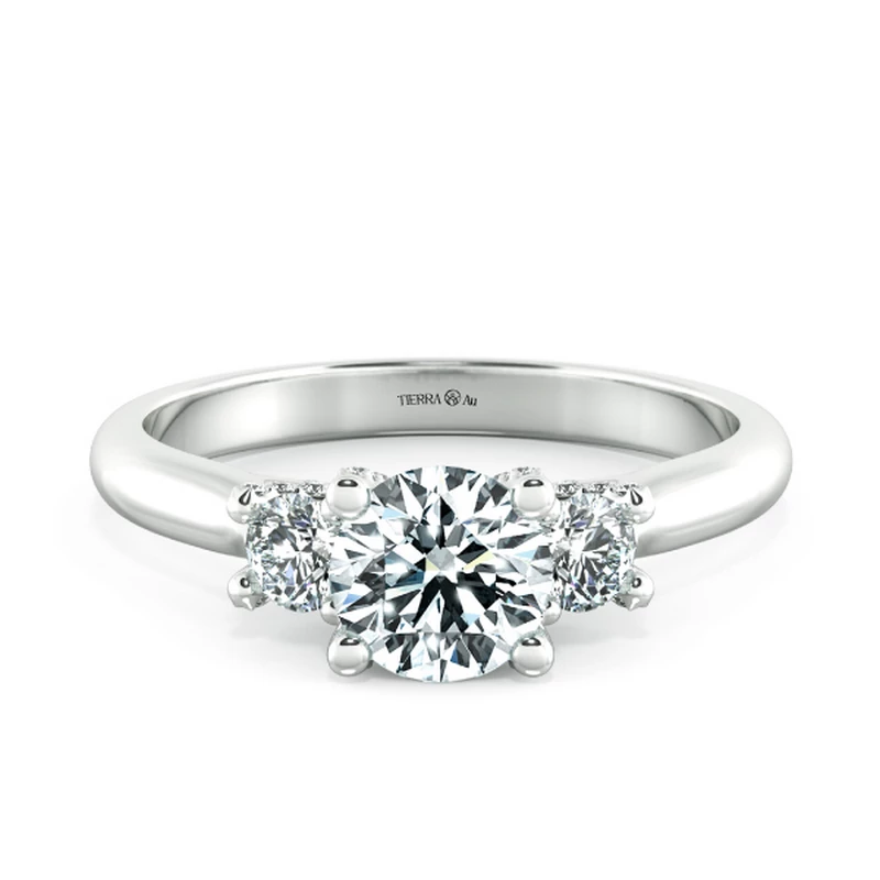 Nhẫn đính hôn Threestone có bridge accent NCH3203